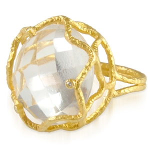 Regal Ring Gold Natural Quartz